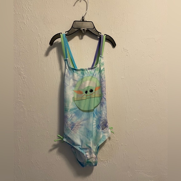 Swim Girls Tie Dye Mandalorian Baby Yoda One Piece Bathing Suit Size